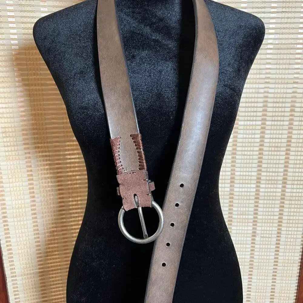 Liz Claiborne Suede O-Ring Belt Brown XL